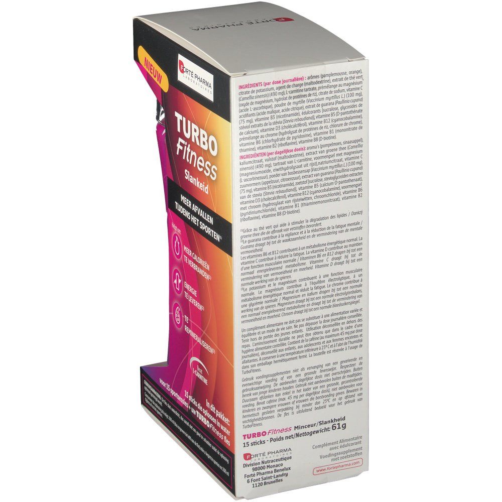 Forte Pharma Turbo Fitness Slankheid Fles + 15 Sticks