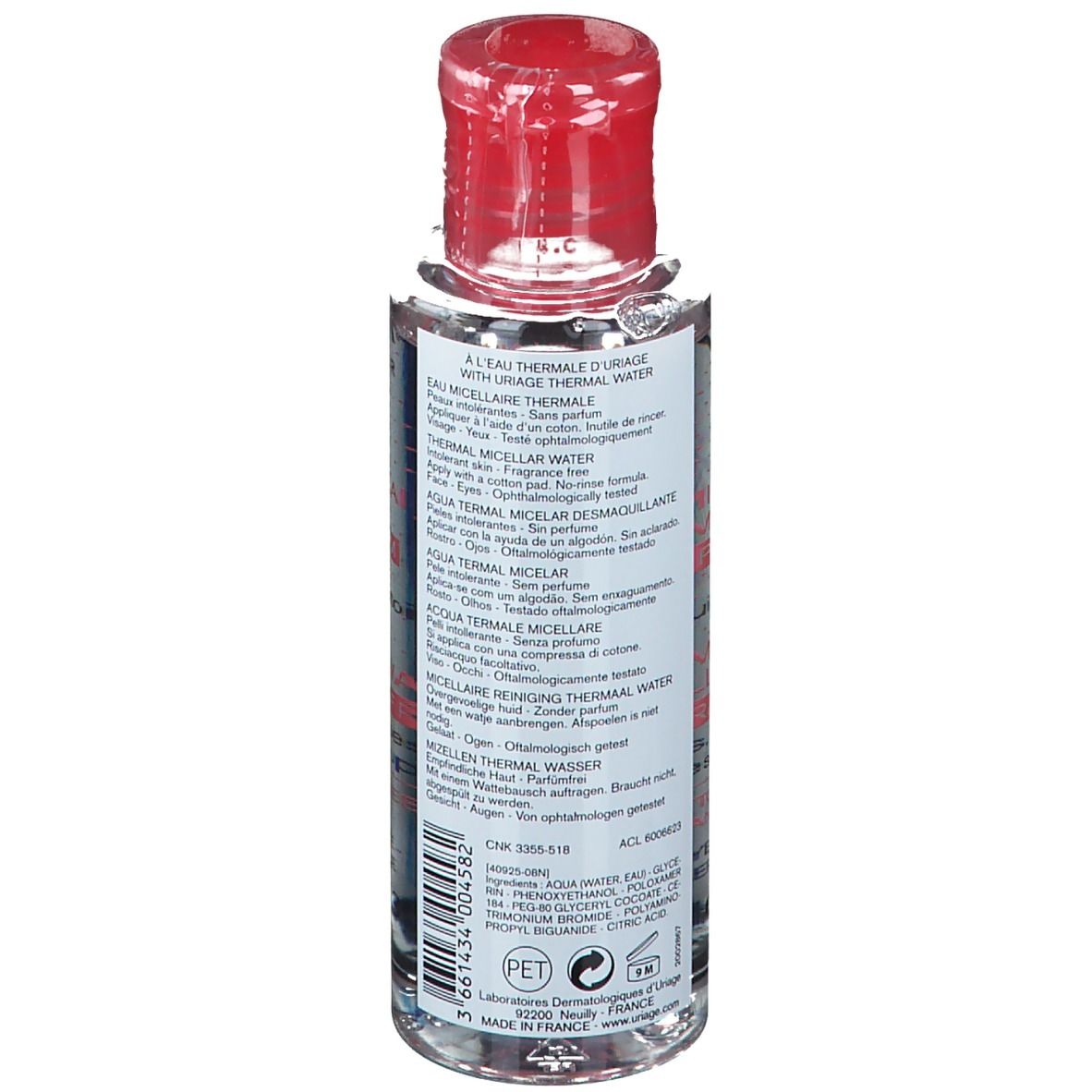 Uriage Eau Micellaire Thermale Sans Parfum Peaux Intolérantes