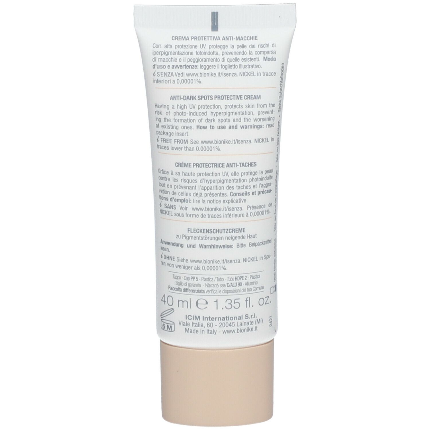 BioNike Defence B-Lucent Creme Protectrice Anti-Taches
