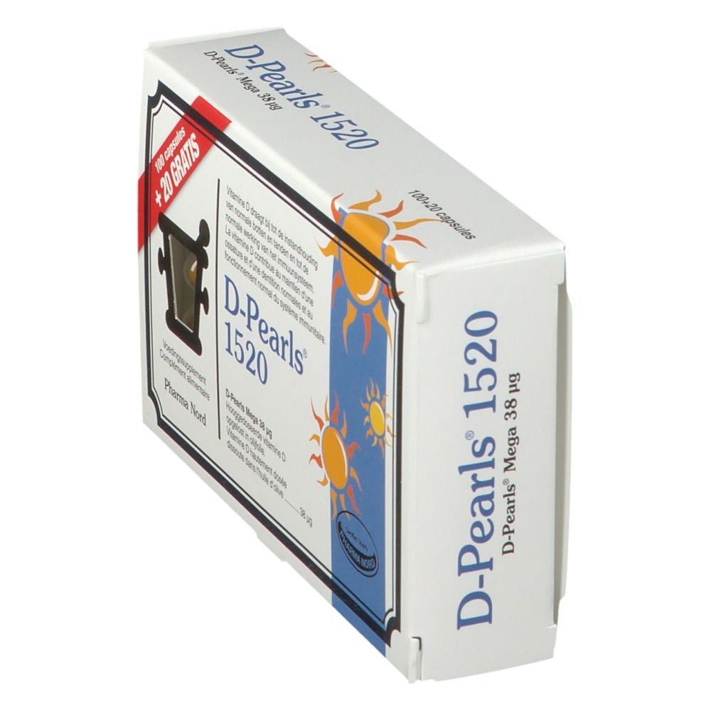 Pharma Nord D-Pearls 1520 100 + 20 capsules GRATUITES | vitamine D | Immunité + Os & dents