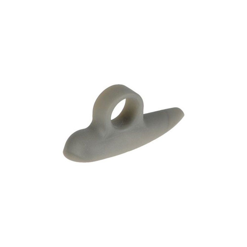 Coussinet d'orteil gris avec anneau et support. En silicone. Pour pied droit.