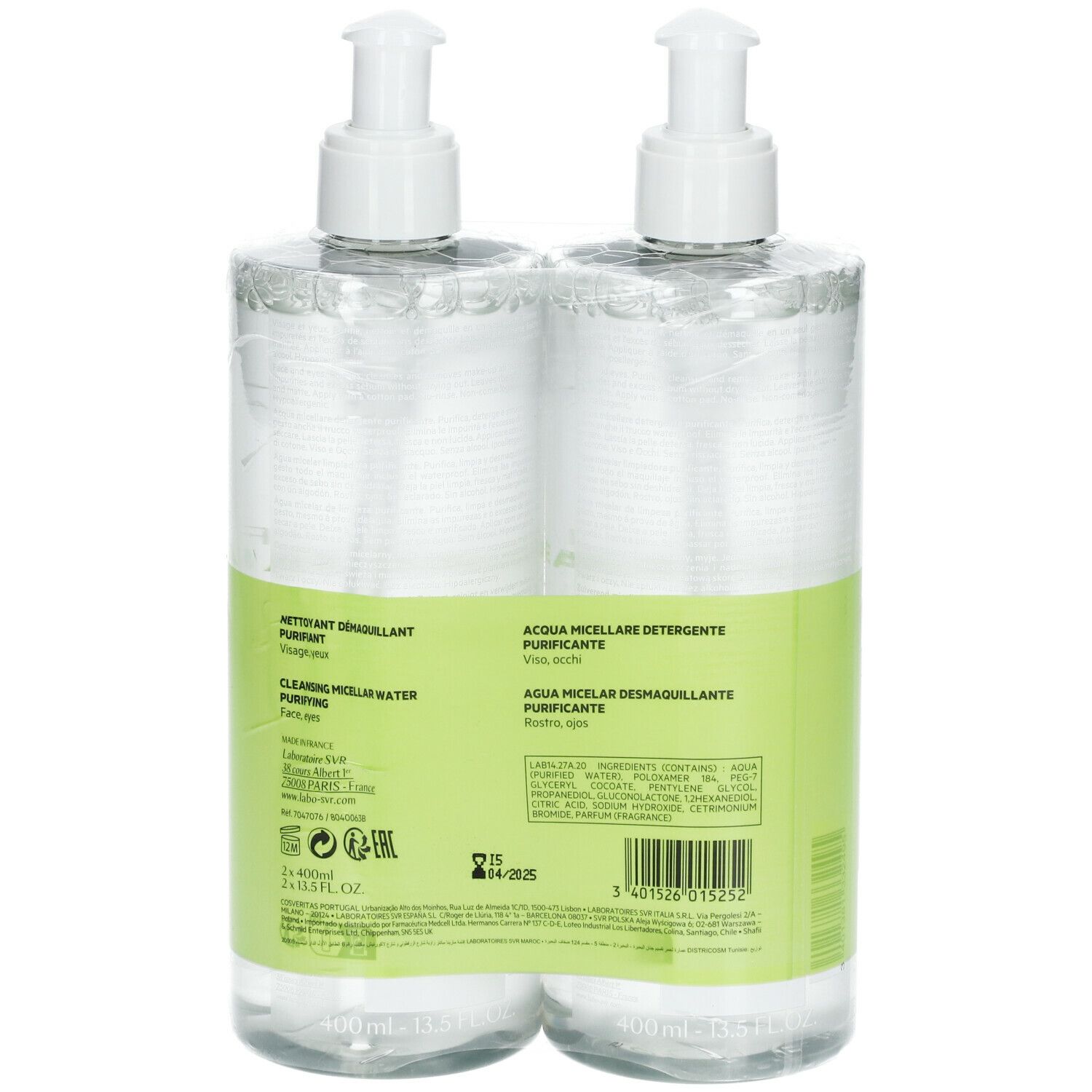 SVR Sebiaclear Eau Micellaire Duo