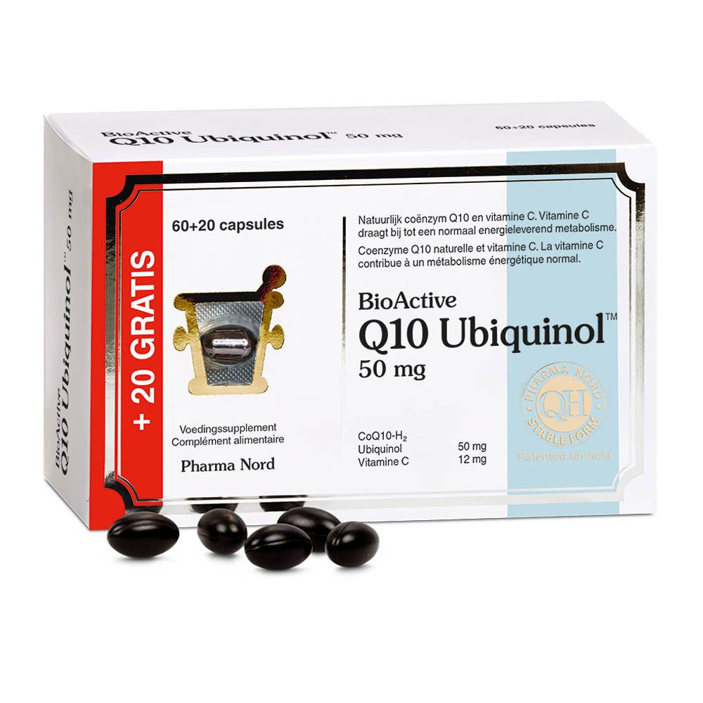 Pharma Nord BioActive Q10 50mg 60 + 20 capsules GRATIS | ubiquinol | Energie