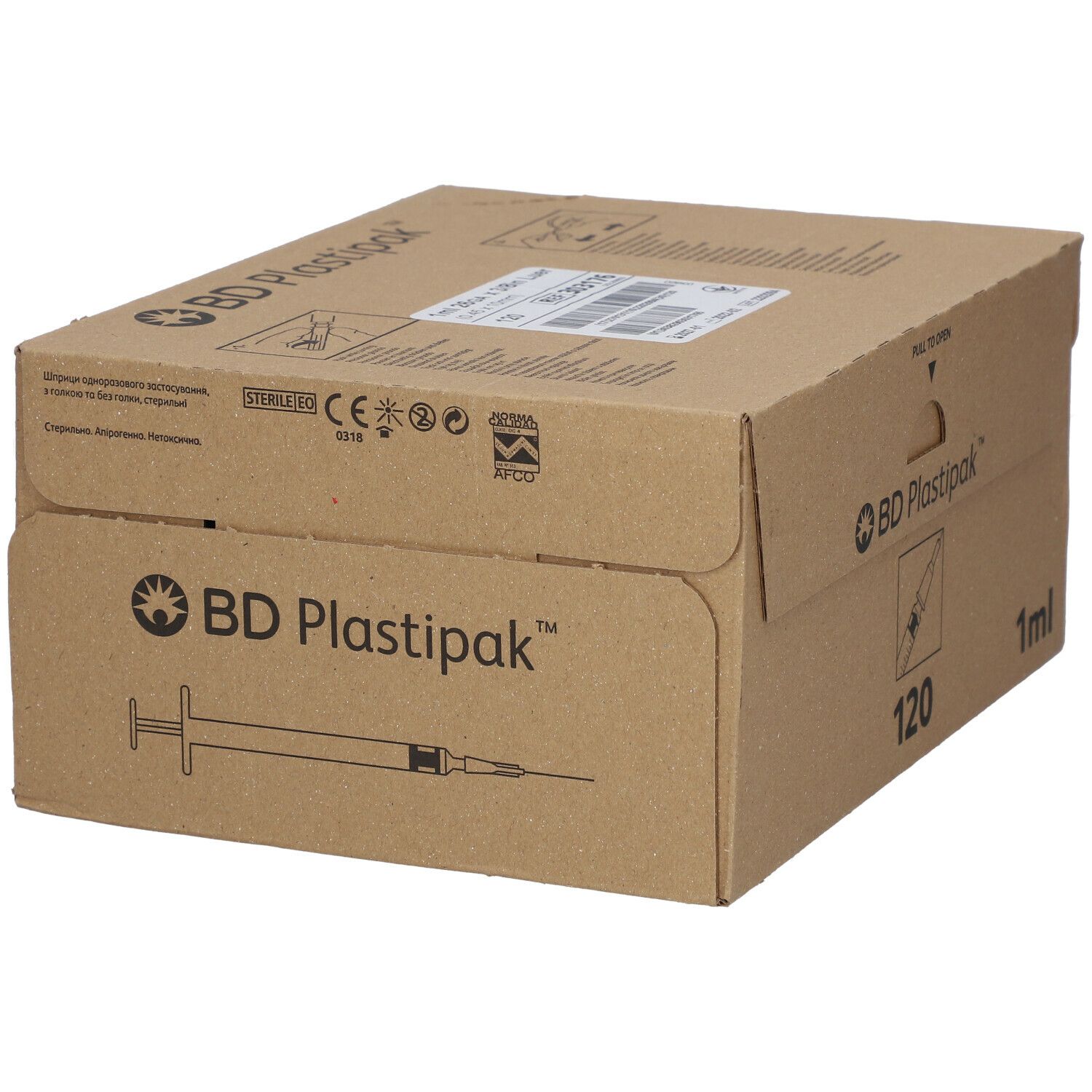 BD Plastipak Seringue + Aiguille Tuberculine 1 ml 26g3/8 303176