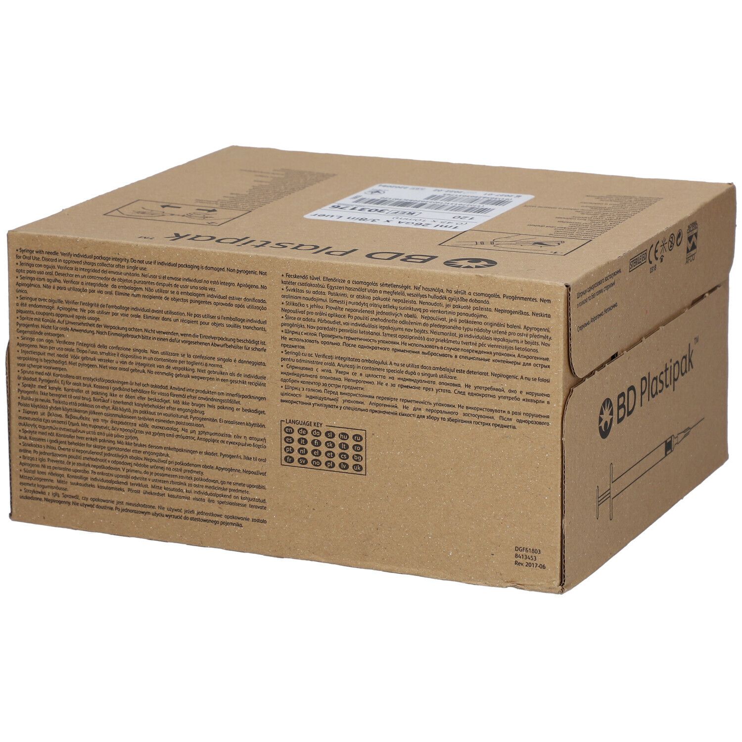 BD Plastipak Seringue + Aiguille Tuberculine 1 ml 26g3/8 303176