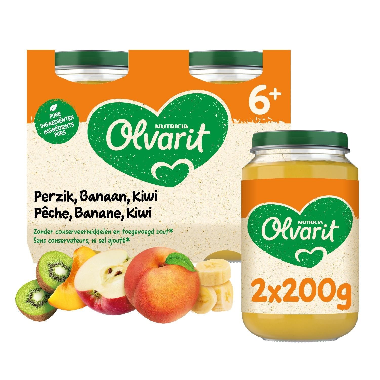 Olvarit | Panade Bébé Dès 6 Mois | Pêche Banane Kiwi