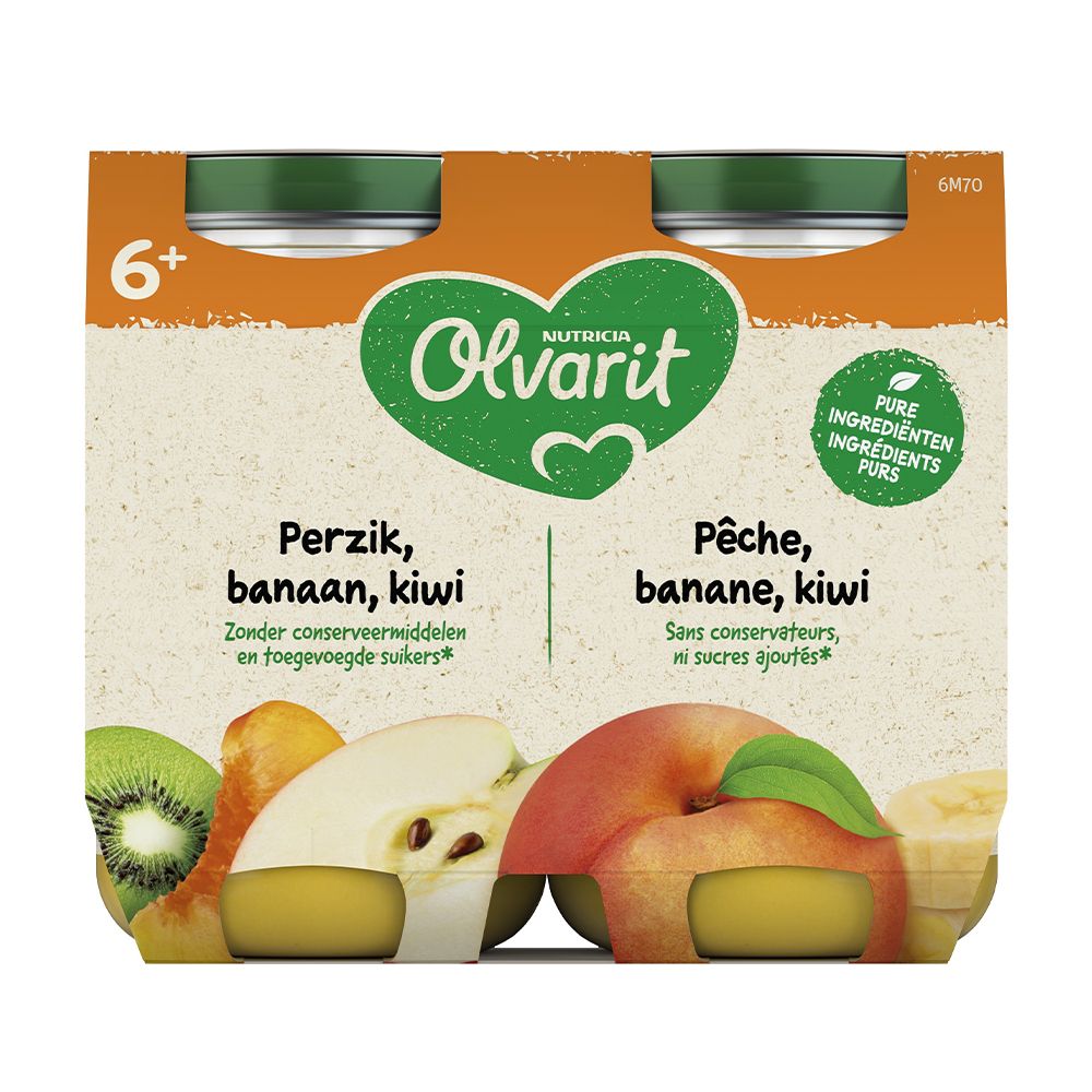 Olvarit | Panade Bébé Dès 6 Mois | Pêche Banane Kiwi