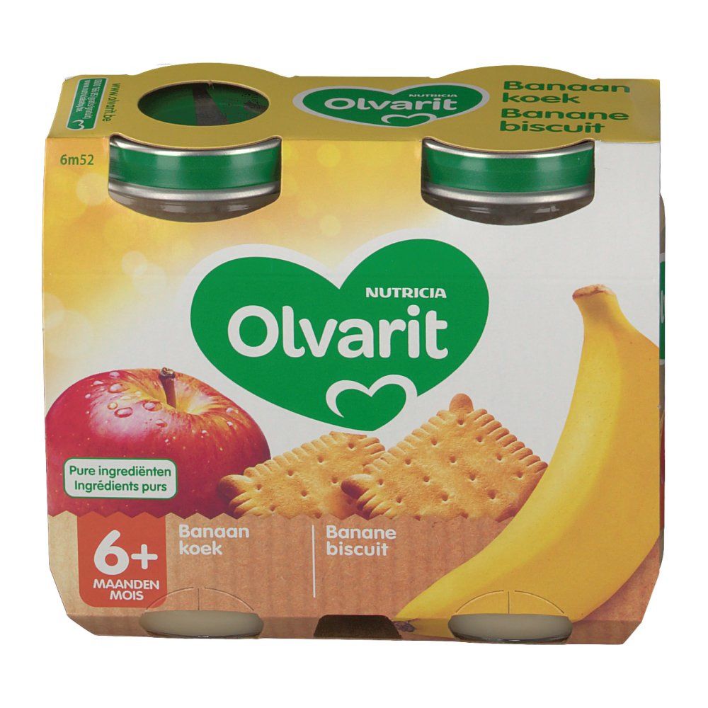 Olvarit Babyvoeding Fruitpap Banaan - Koek vanaf 6 Maanden