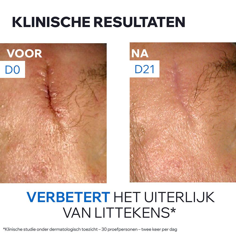 Achterkant van de Uriage BARIÉDERM Cica-Crème verpakking. Nederlandse tekst.