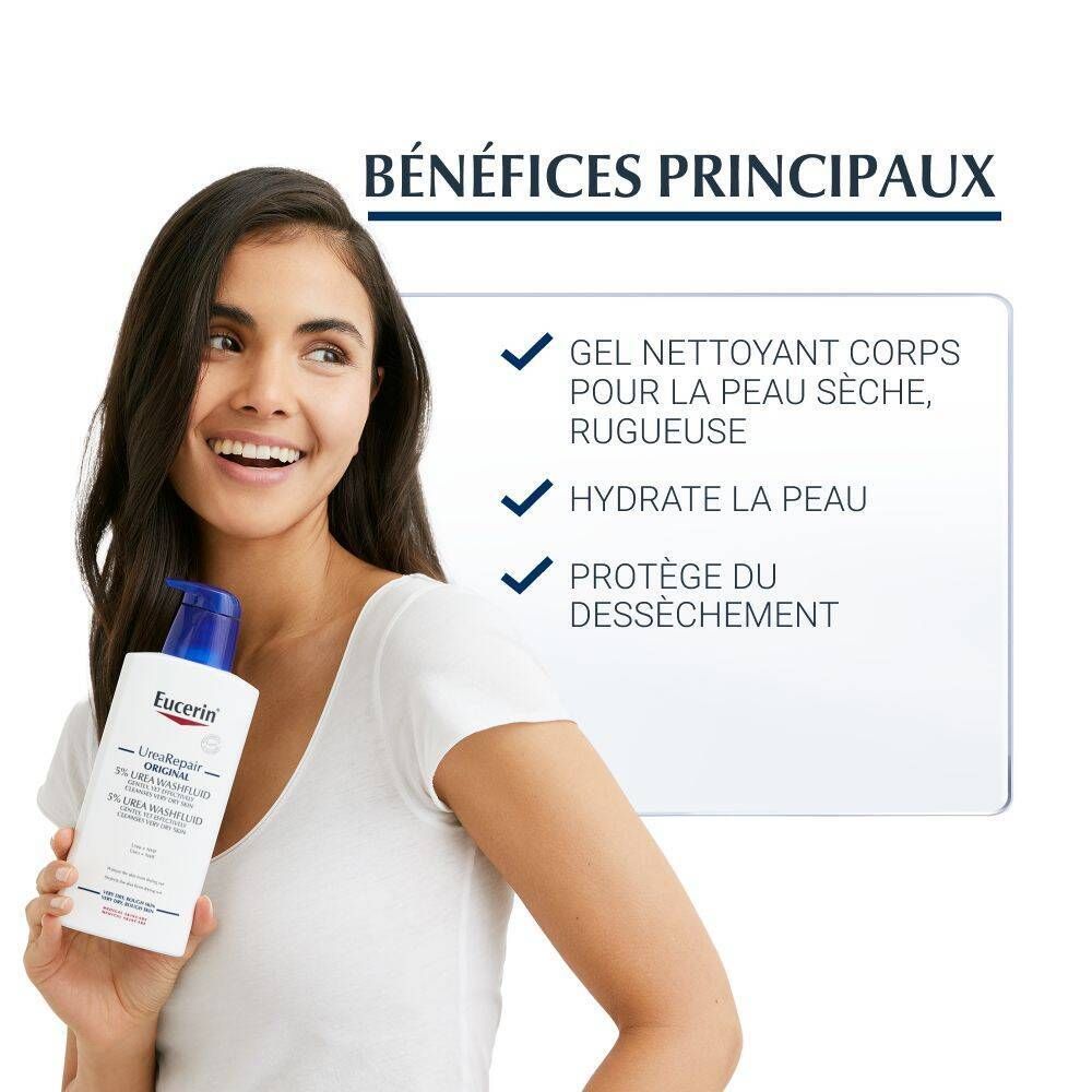 Eucerin UreaRepair Original Gel Nettoyant 5% d'Urée Visage et Corps Peau Très Sèche et Rugueuse