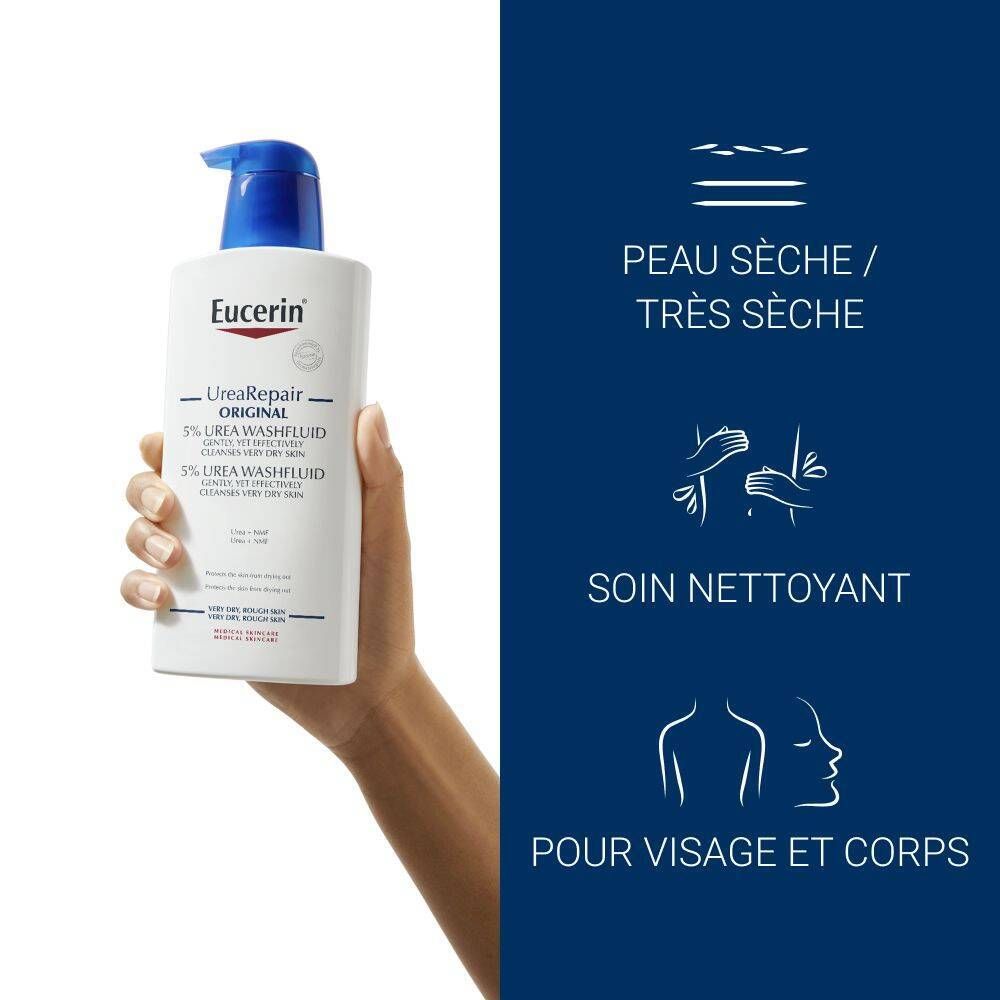 Eucerin UreaRepair Original Gel Nettoyant 5% d'Urée Visage et Corps Peau Très Sèche et Rugueuse