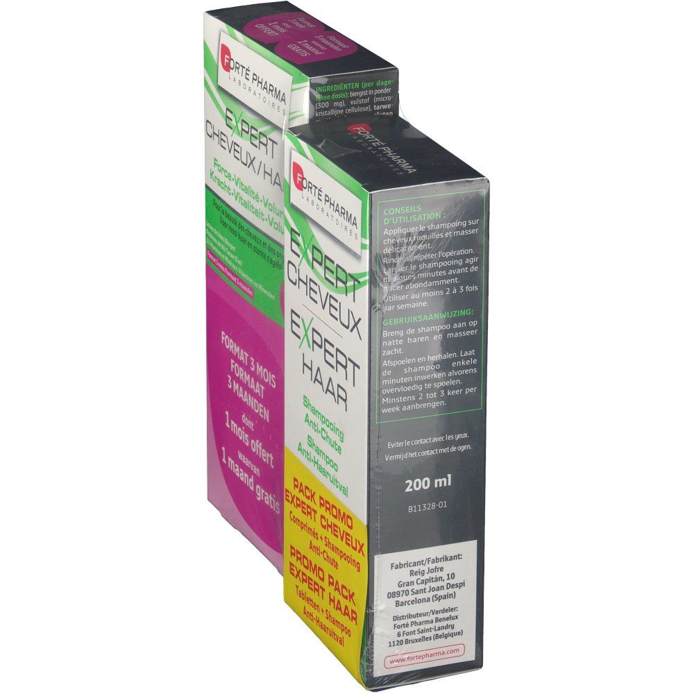 Forté Pharma Expert Cheveux Tripack + Expert Cheveux Shampooing 200ml