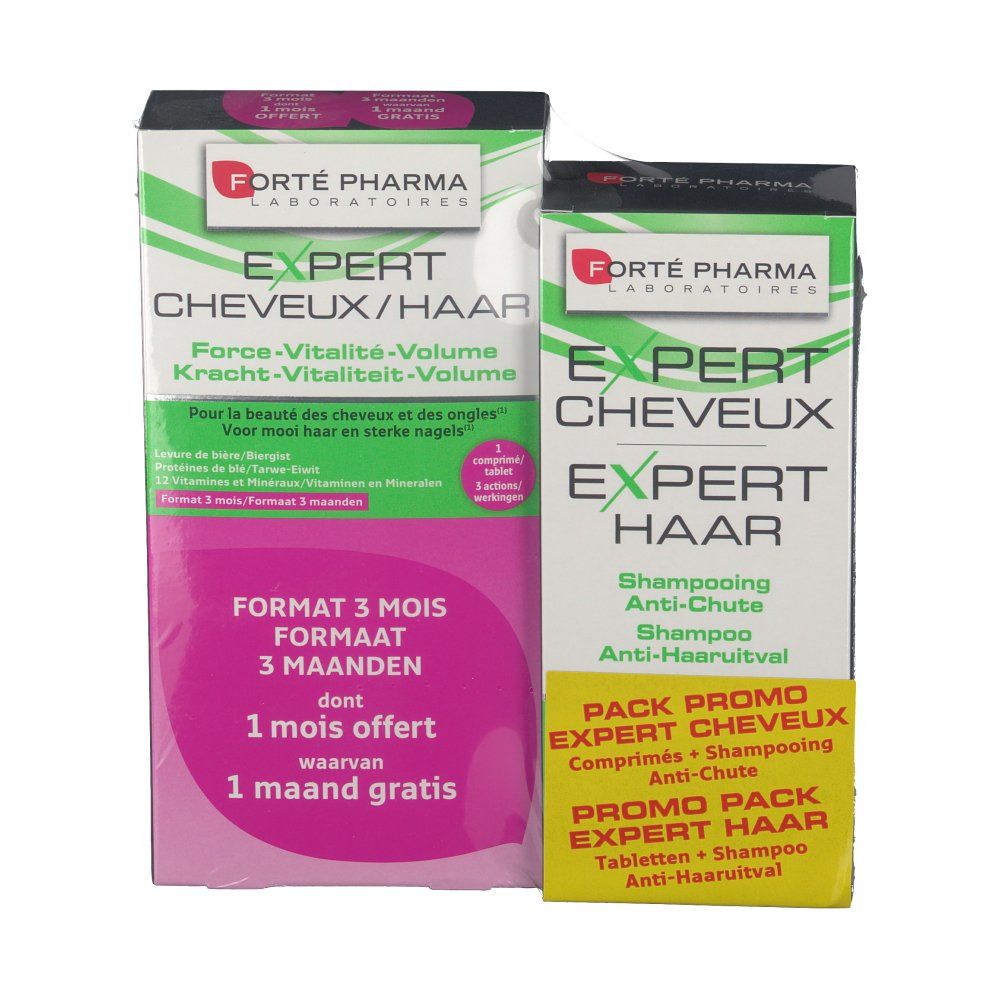 Forté Pharma Expert Cheveux Tripack + Expert Cheveux Shampooing 200ml