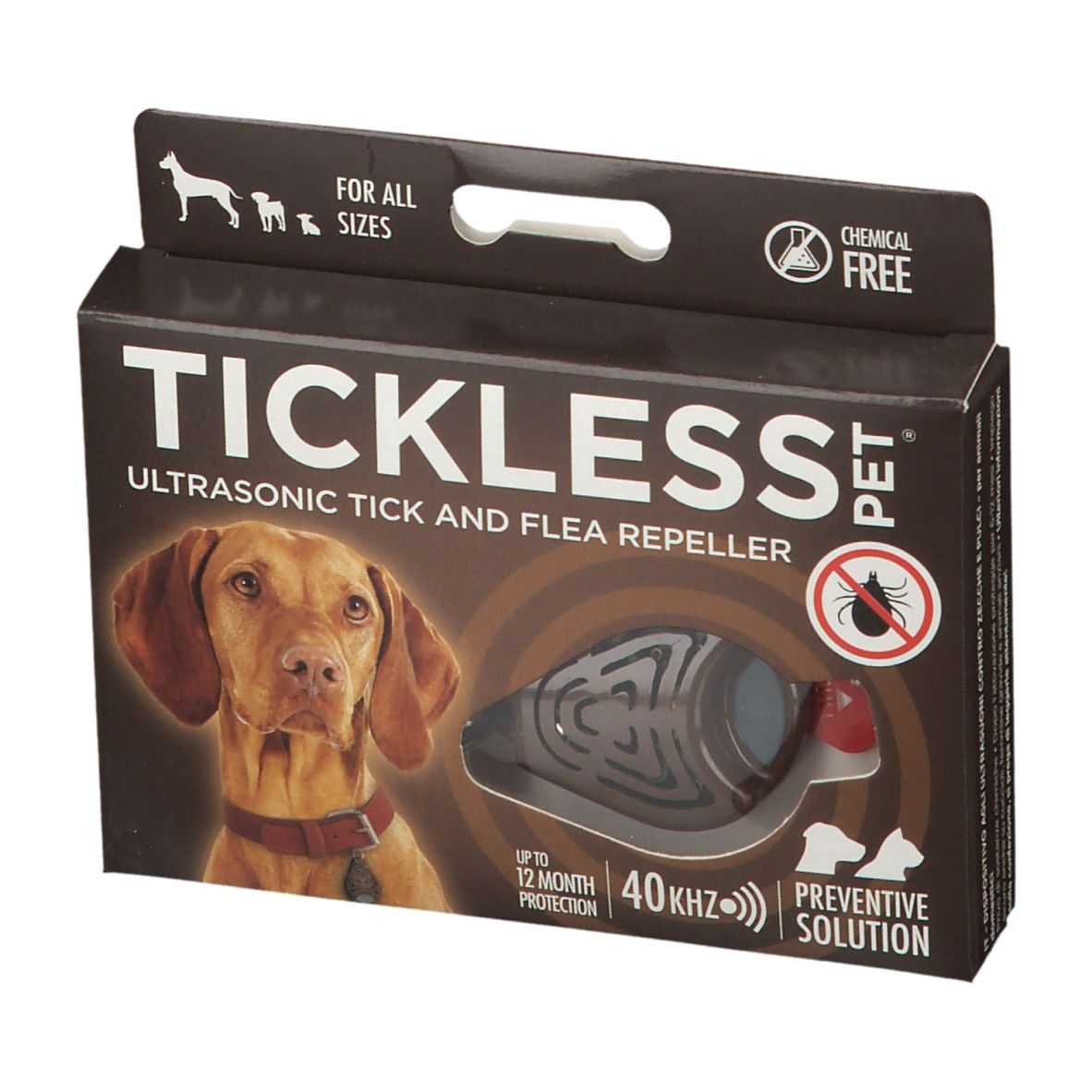 Tickless Ultrasone Verjager Teek/Vlo Bruin