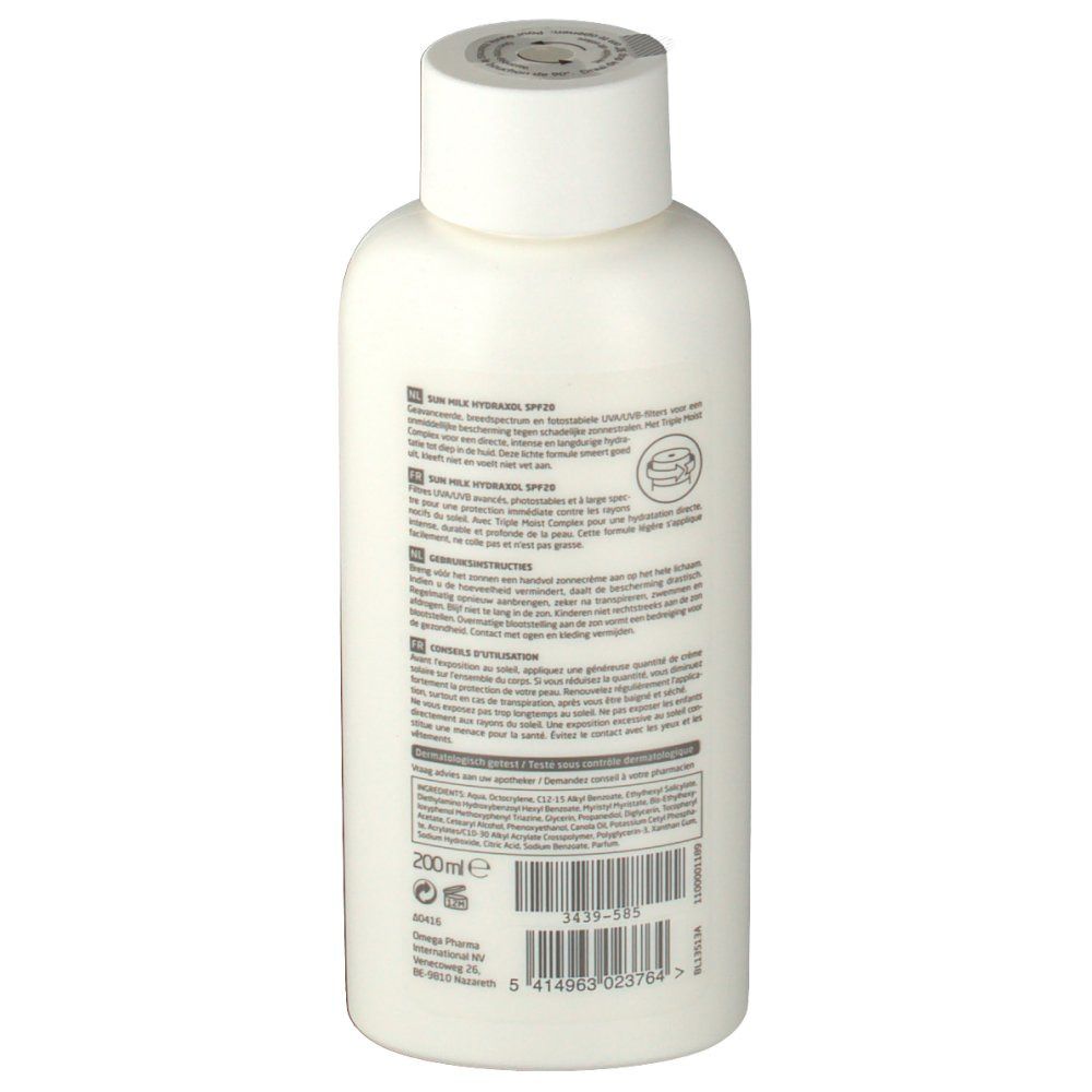 Bodysol Hydraxol Zonnemelk SPF20