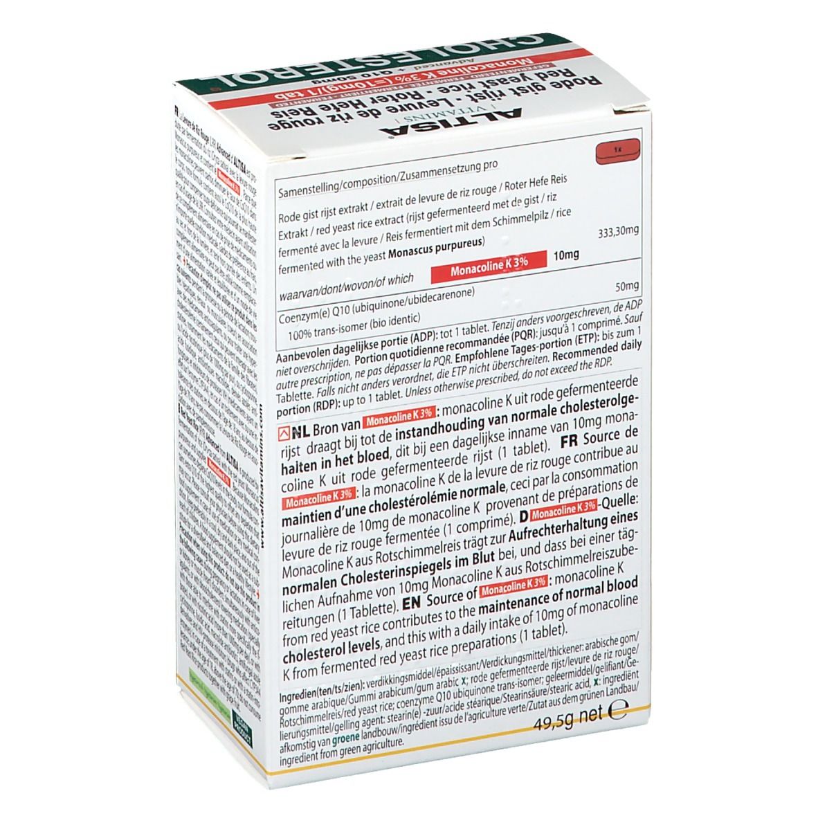 Altisa Rode Gist Rijst Advanced + Q10 50mg