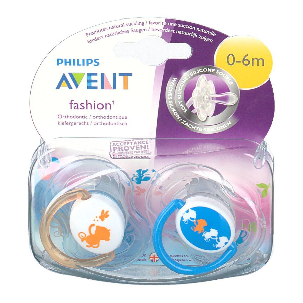 Avent Sucette Fashion Singe Fleur 0-6 Mois