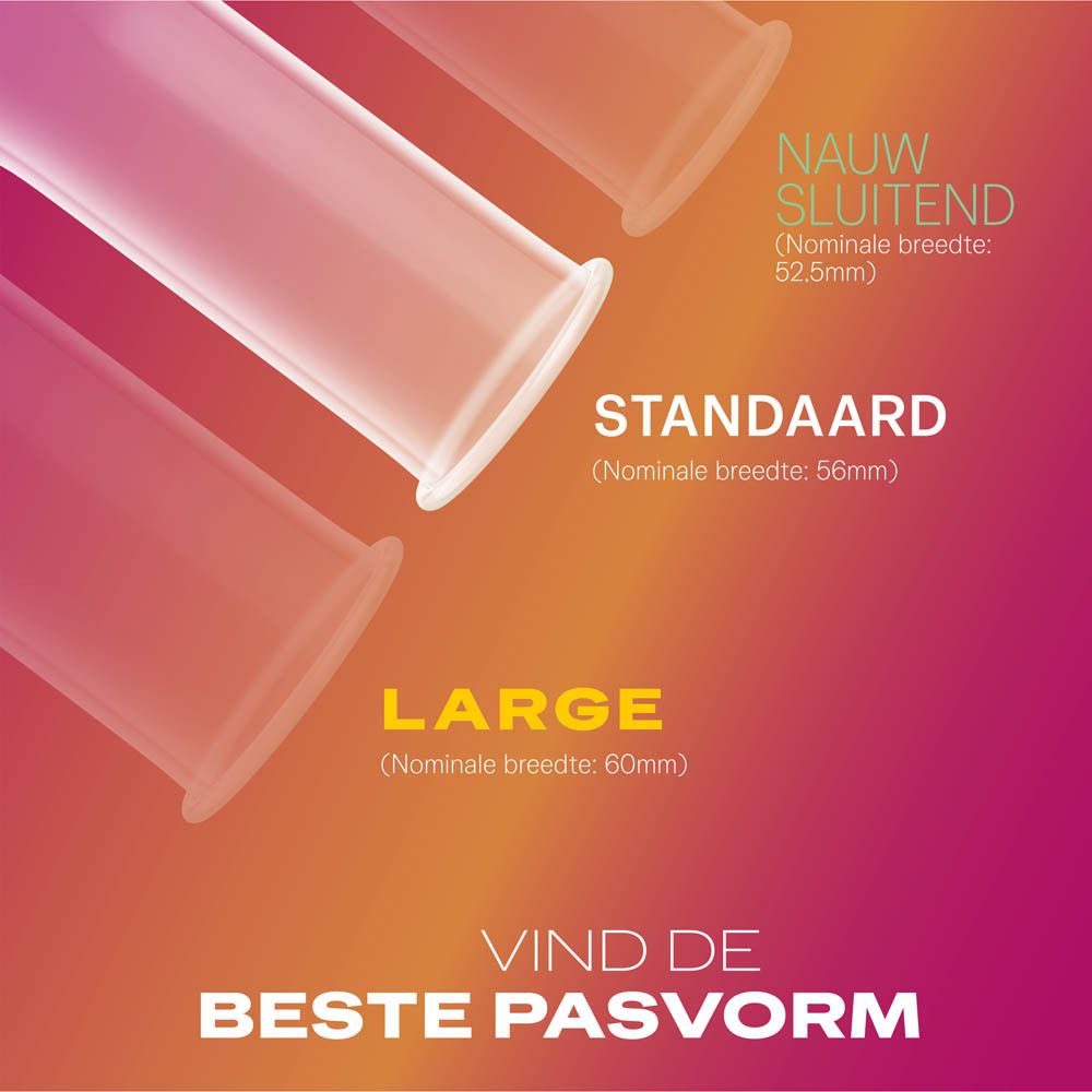 Achterkant van de Durex Pleasure Me-verpakking. Tekst over ingrediënten, afvalverwerking.