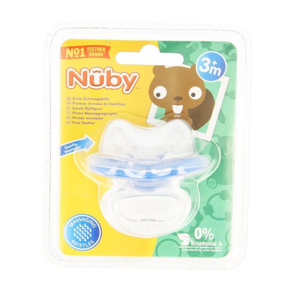 Anneau de dentition Nûby™ en silicone vert, 0M+.