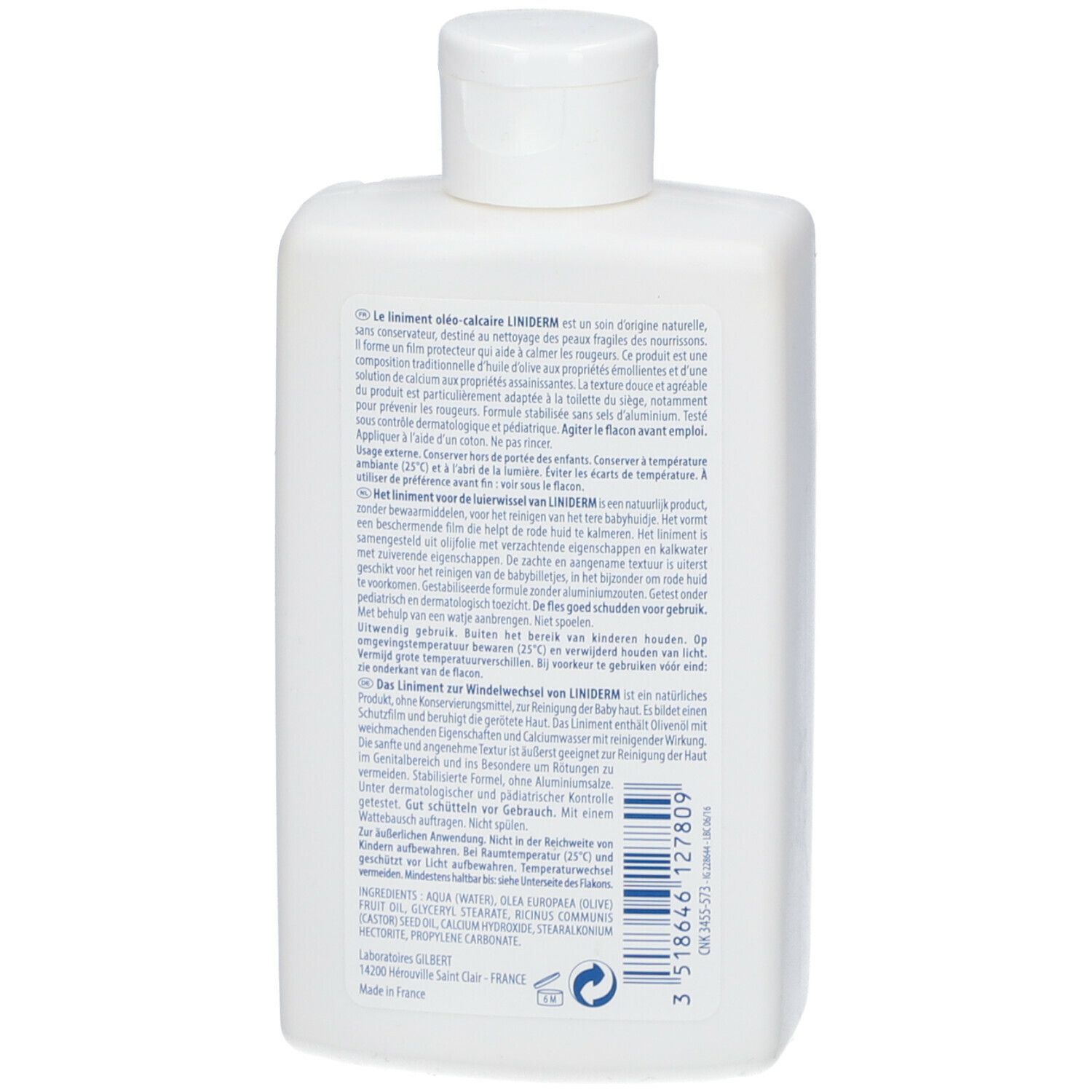 Liniderm Liniment Huile d'Olive Eau de Chaux