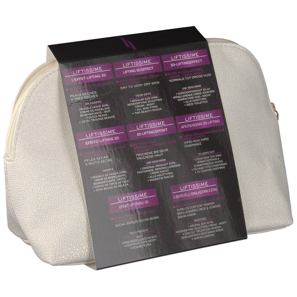 Achterkant van de cadeauset. Toont tekst op de verpakking met informatie over de producten.