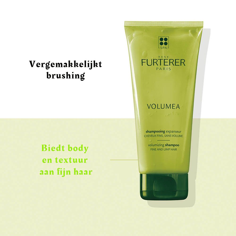 Rene Furterer Volumea volumizing shampoo tube met Nederlandse tekst.
