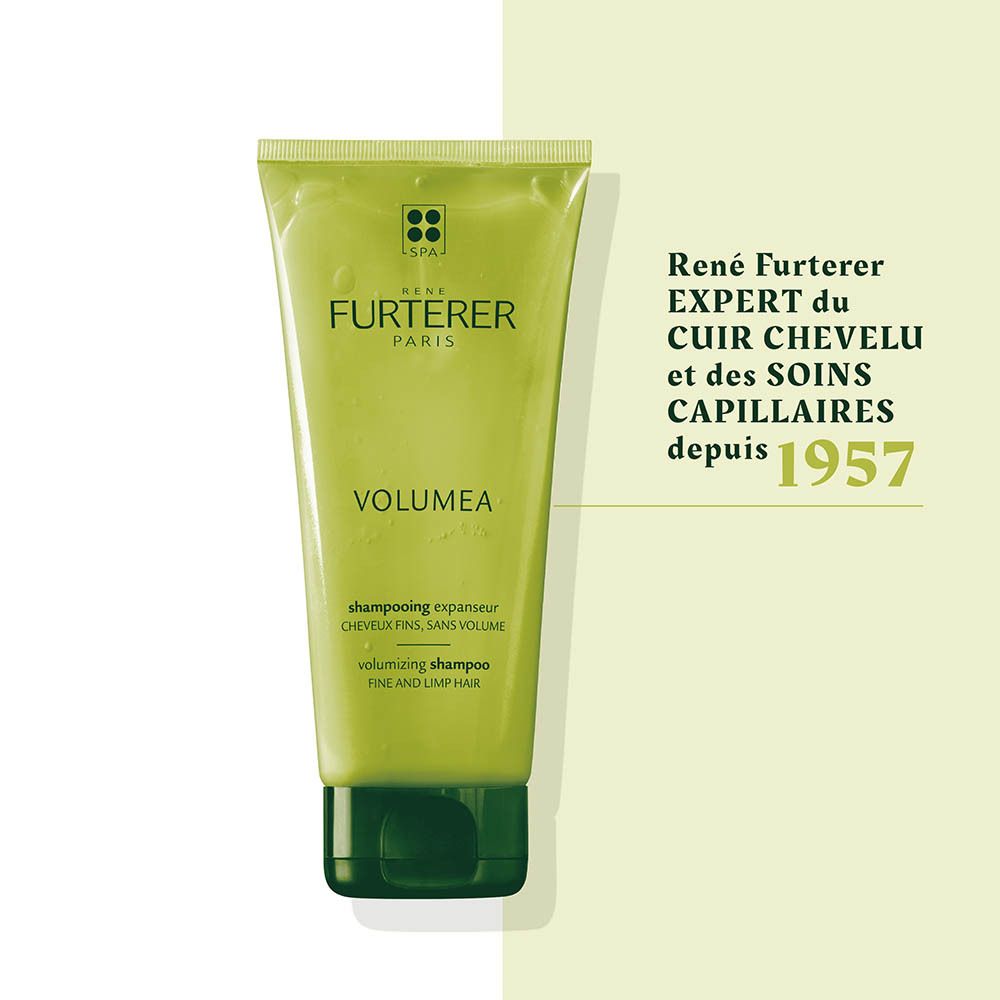 Tube vert René Furterer Volumέα Shampoo Volumisant pour cheveux fins.