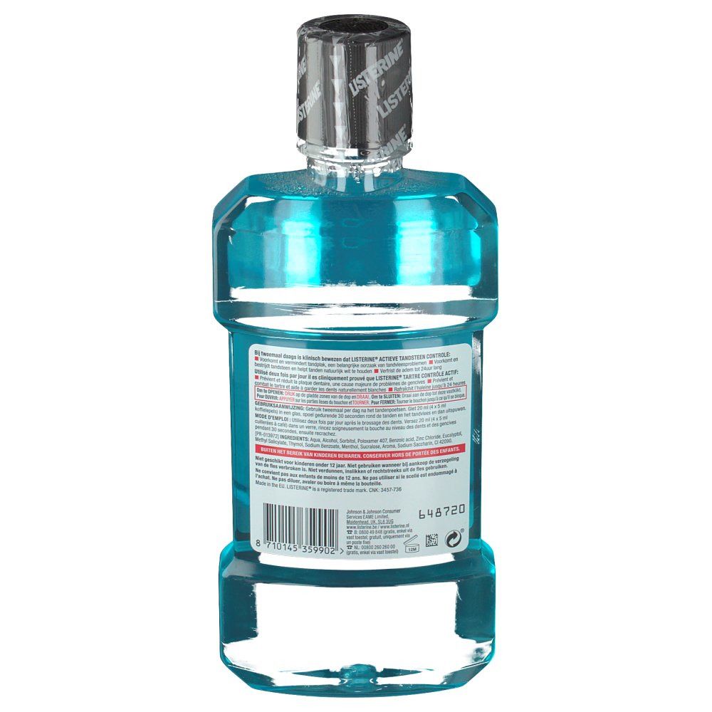 Listerine Eau Buccale Contrôle Tartre Actif Bleu