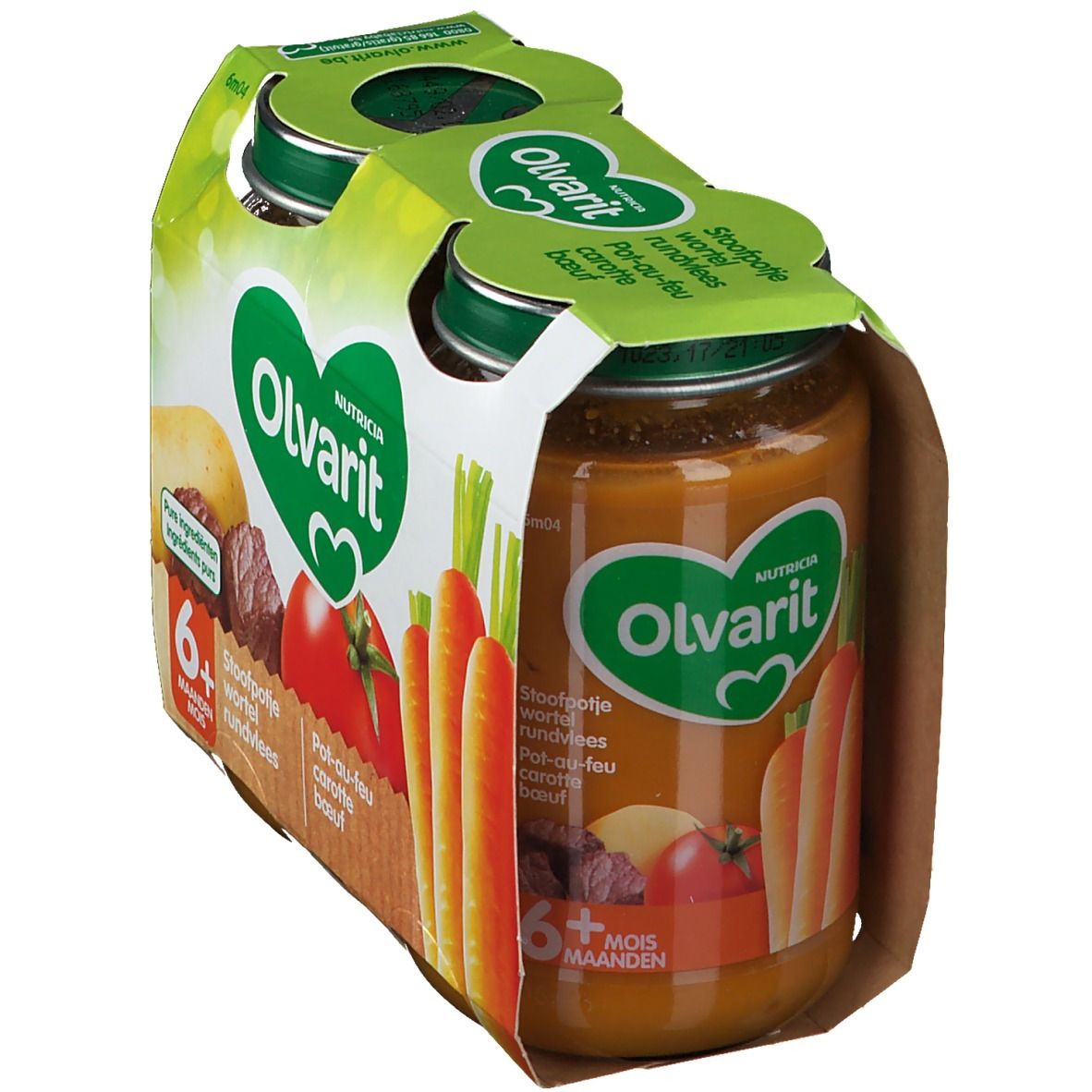 Olvarit Repas Pot-au-Feu Carotte-Bœuf 6 Mois