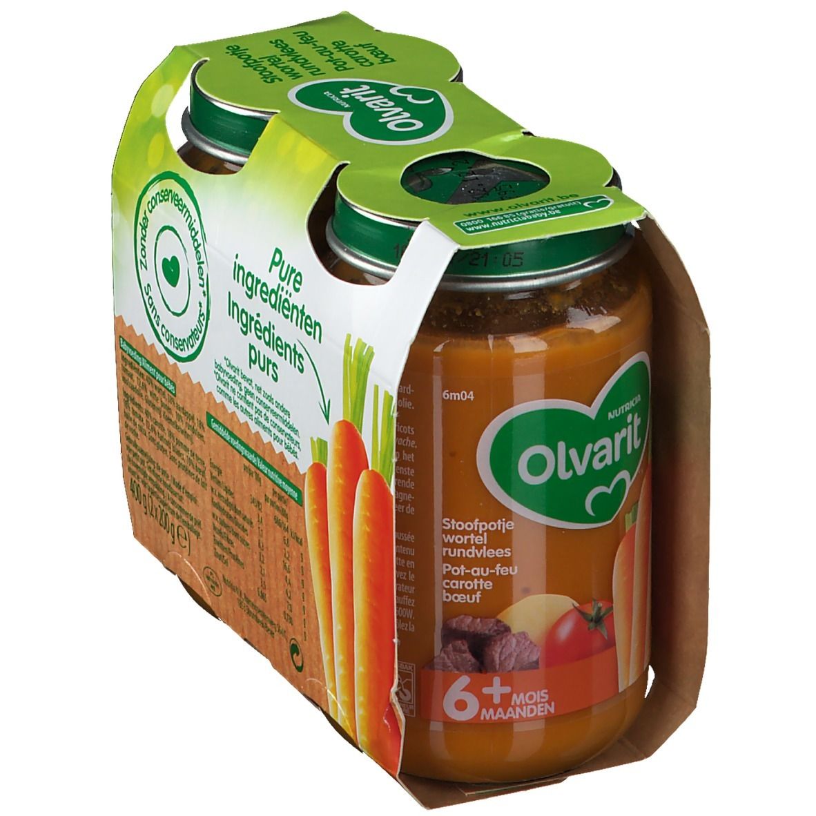 Olvarit Repas Pot-au-Feu Carotte-Bœuf 6 Mois