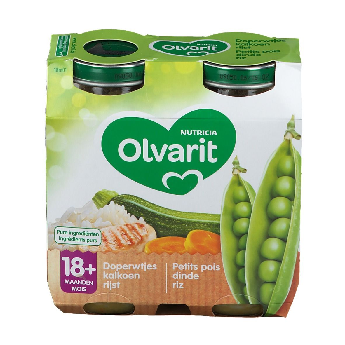 Olvarit Repas Petits Pois-Dinde-Riz 18 Mois