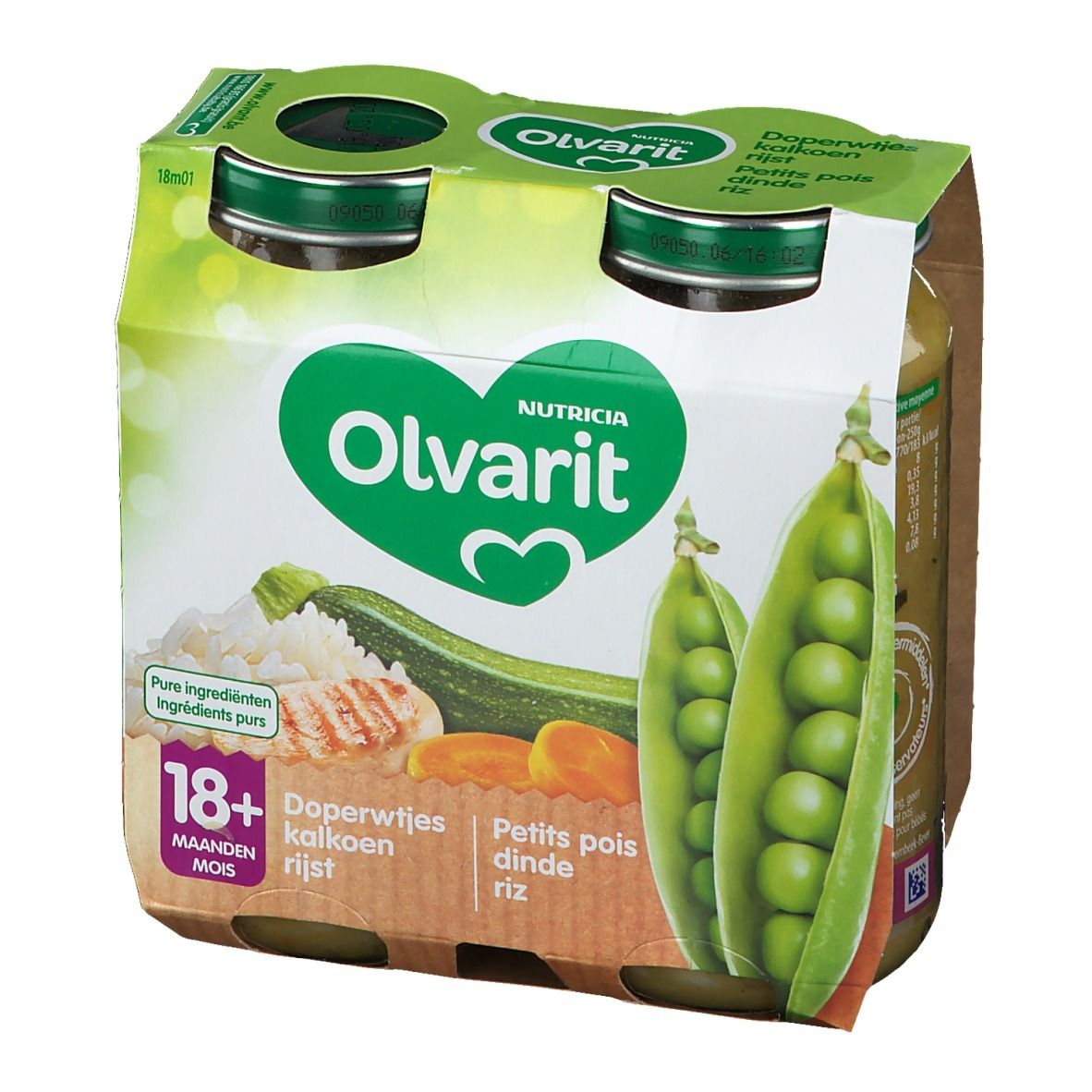 Olvarit Repas Petits Pois-Dinde-Riz 18 Mois