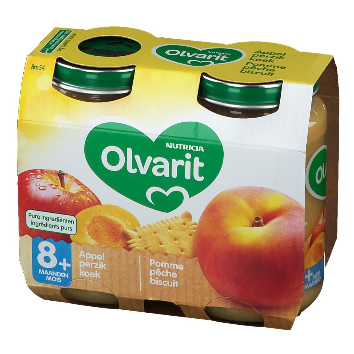 Olvarit | Fruitpap | Babyvoeding Vanaf 8 Maanden | Appel Perzik Koek