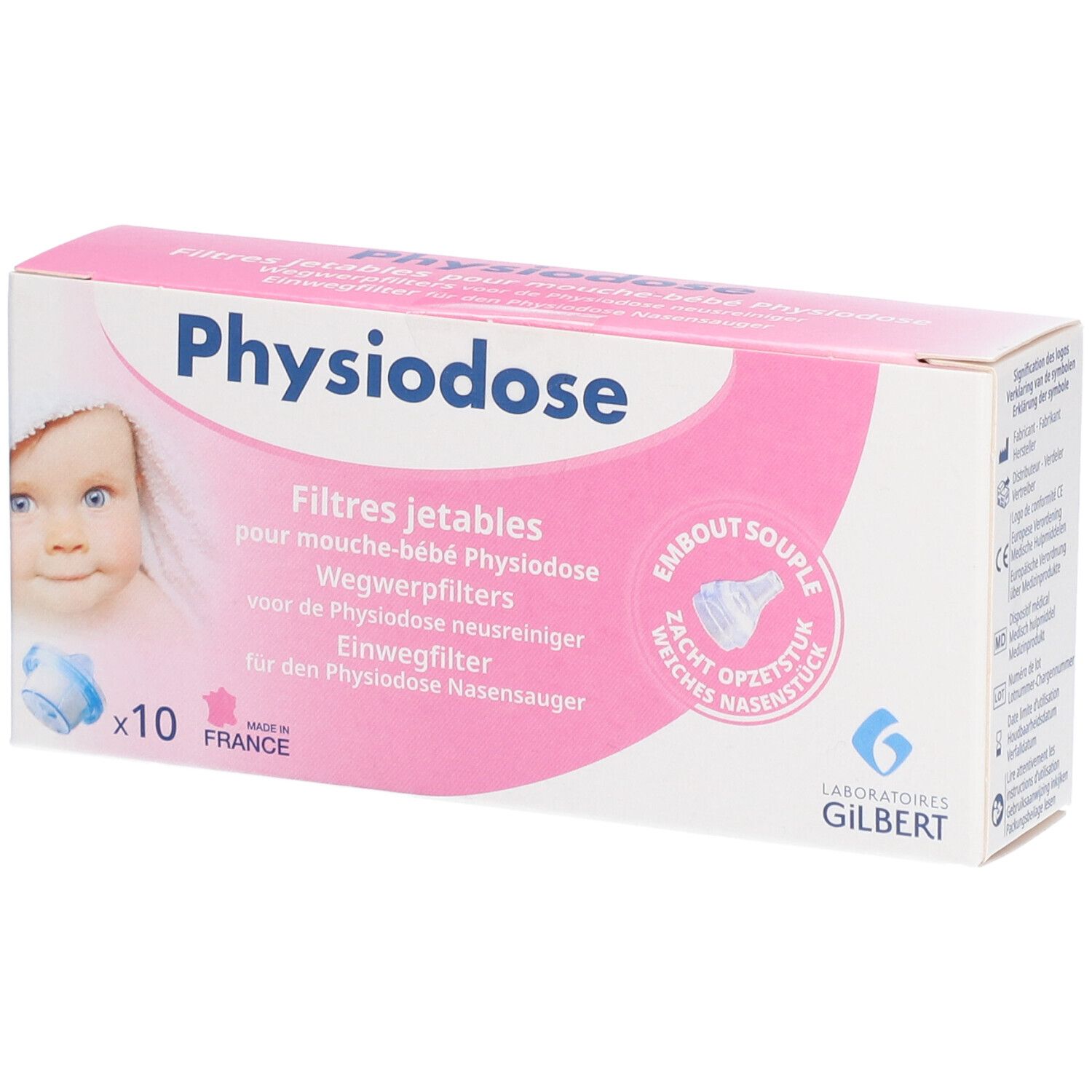 Physiodose Filtres Jetables pour Mouche Bébé + 1 Embout Souple GRATUIT