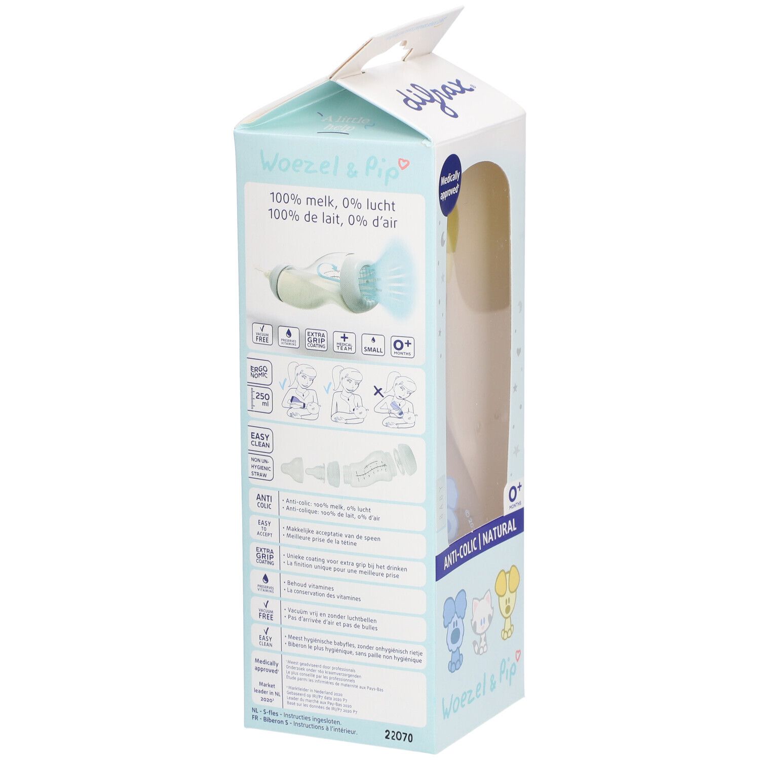 Difrax Biberon S Natural Woezel & Pip