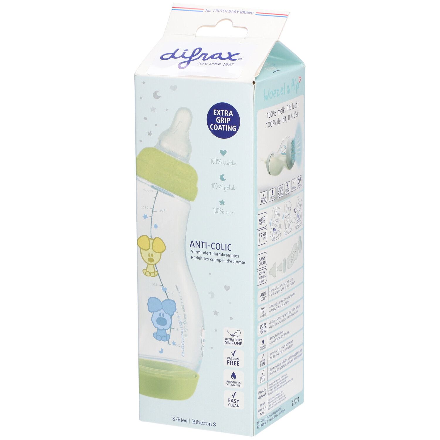 Difrax Biberon S Natural Woezel & Pip