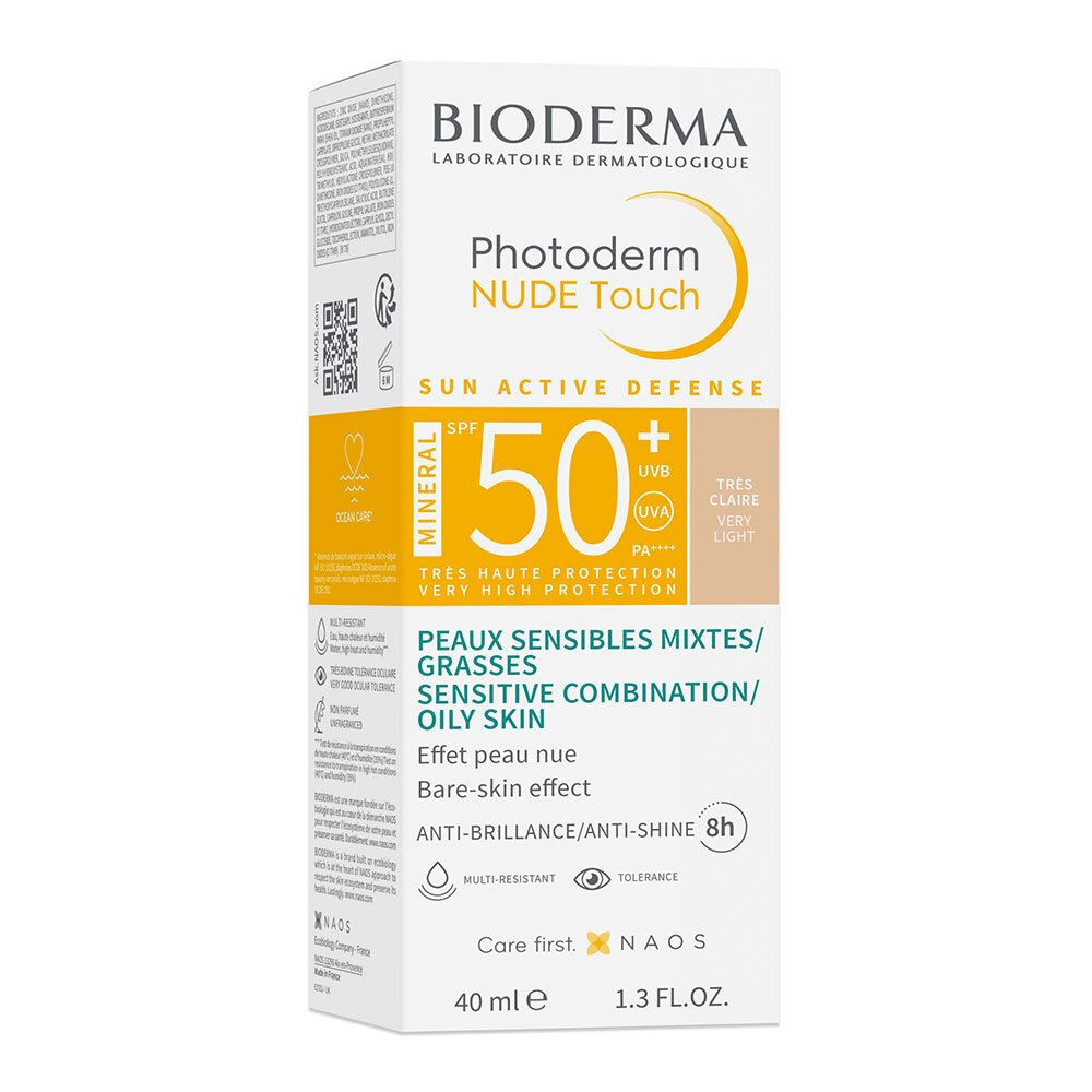 Bioderma Photoderm Nude Touch Peau Mixte à Grasse Très Clair SPF50+