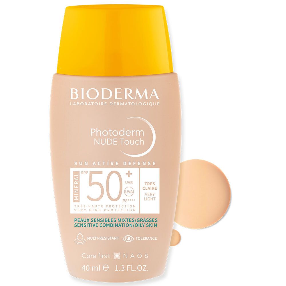 Bioderma Photoderm Nude Touch Peau Mixte à Grasse Très Clair SPF50+