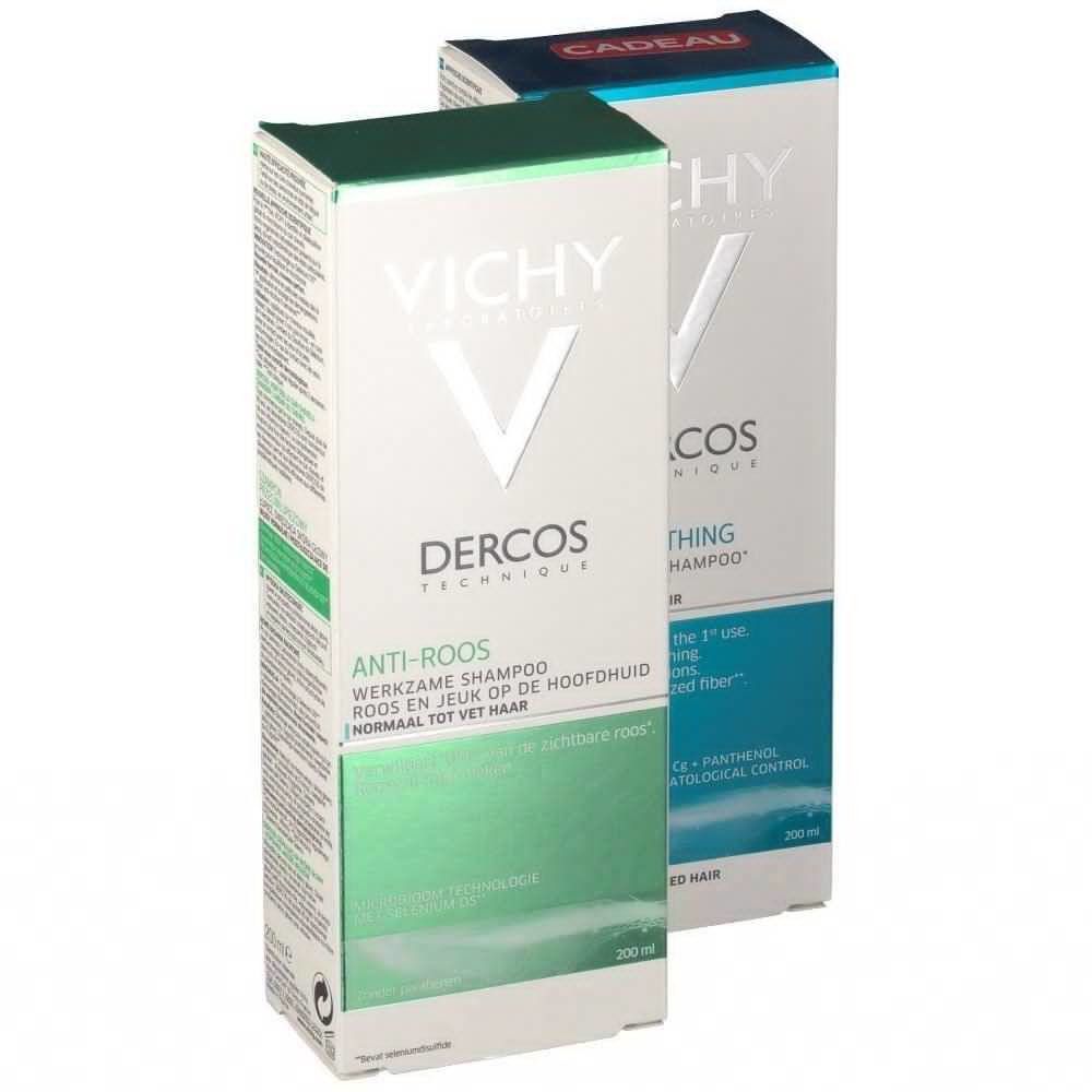 Vichy Dercos Shampooing Antipelliculaire + Shampooing Calmante Cheveux Gras 1+1 GRATUIT