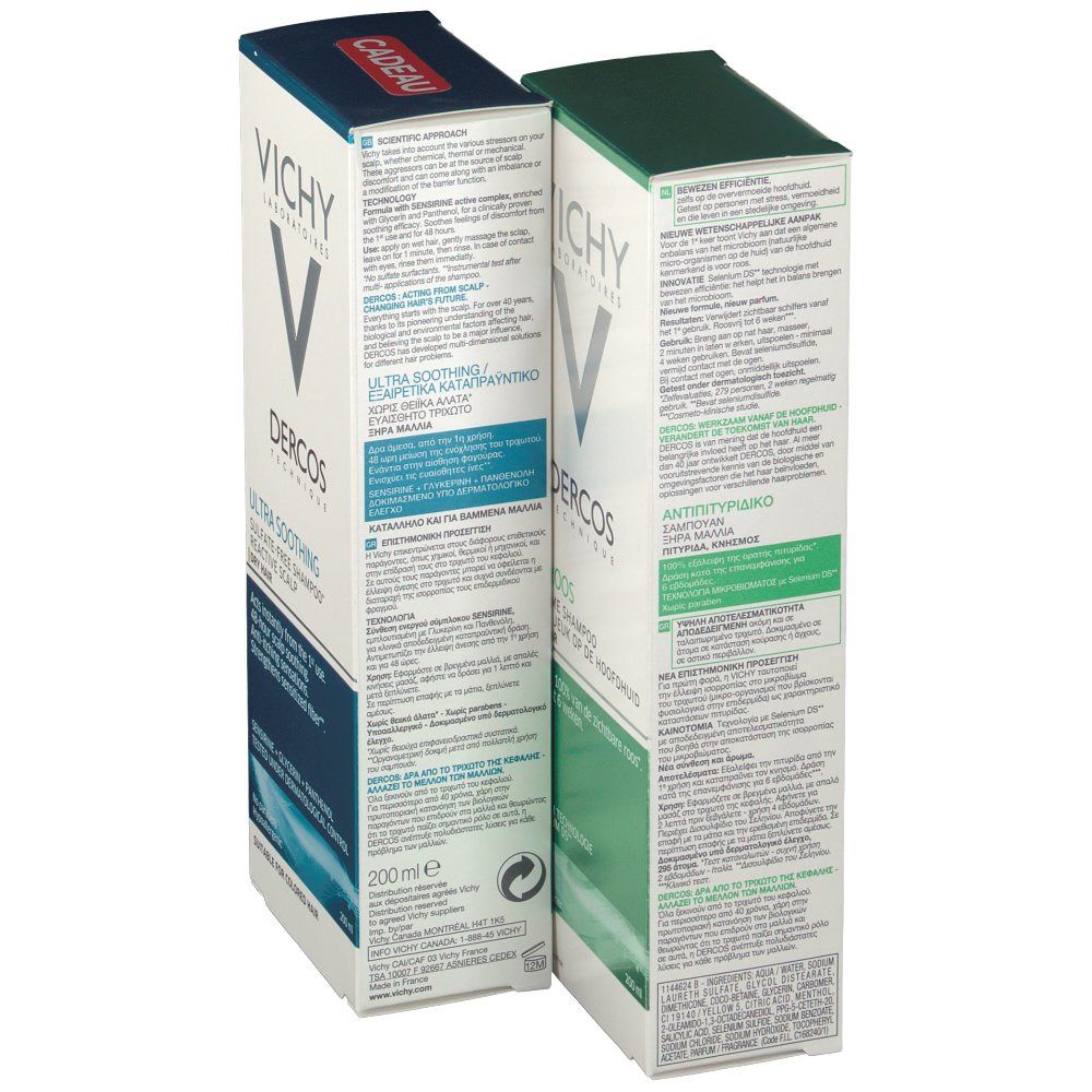Vichy Dercos Anti-Roos Shampoo + Kalmerende Shampoo Droog Haar 1+1 GRATIS