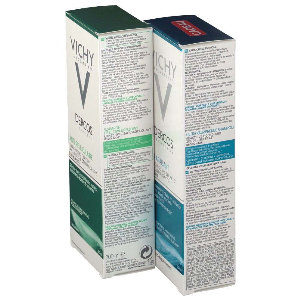 Vichy Dercos Anti-Roos Shampoo + Kalmerende Shampoo Droog Haar 1+1 GRATIS