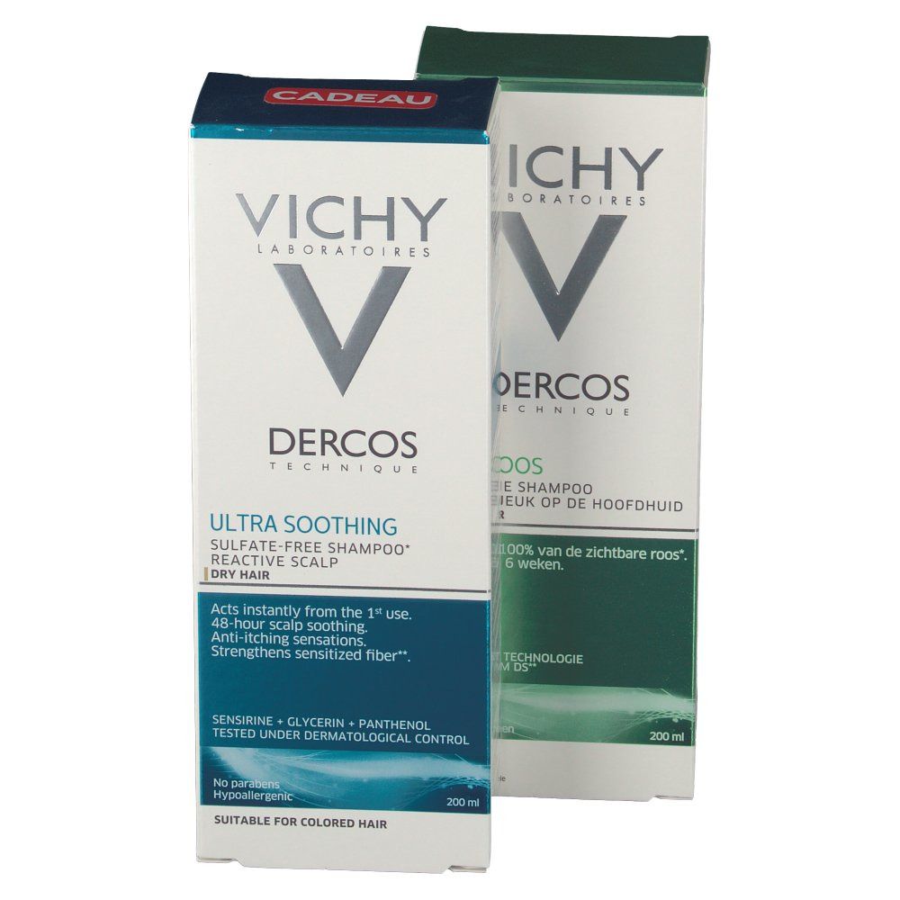 Vichy Dercos Anti-Roos Shampoo + Kalmerende Shampoo Droog Haar 1+1 GRATIS