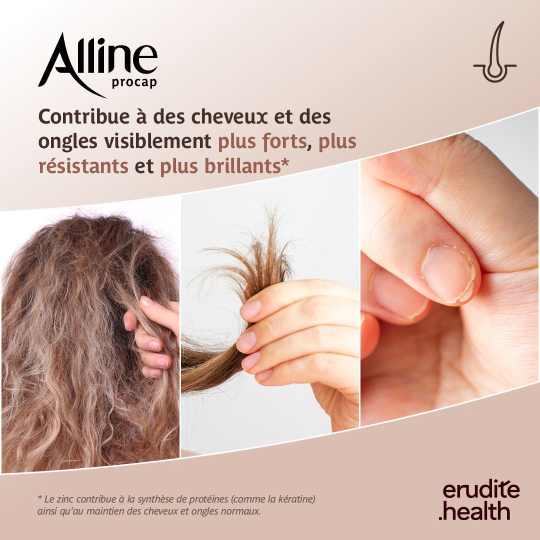 Emballage Alline Procap, 180 gélules, à la kératine.