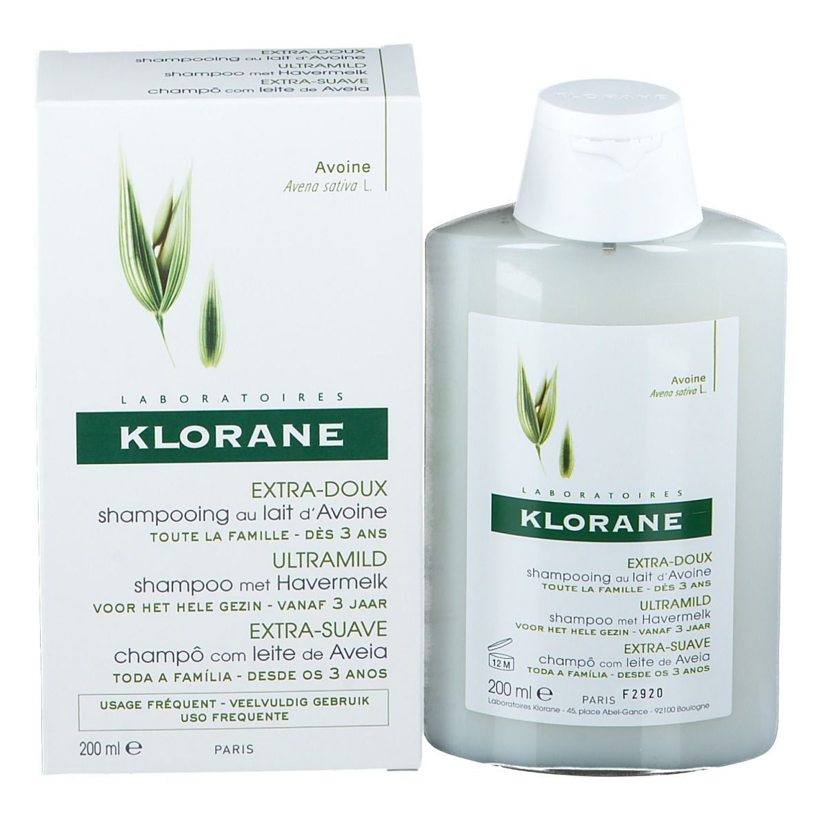Klorane Extra-Doux Shampooing au Lait d'Avoine Nouvelle Formule