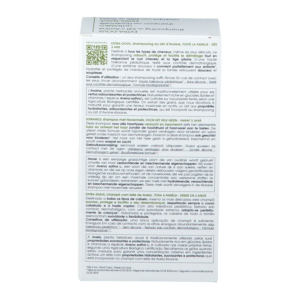 Klorane Extra-Doux Shampooing au Lait d'Avoine Nouvelle Formule