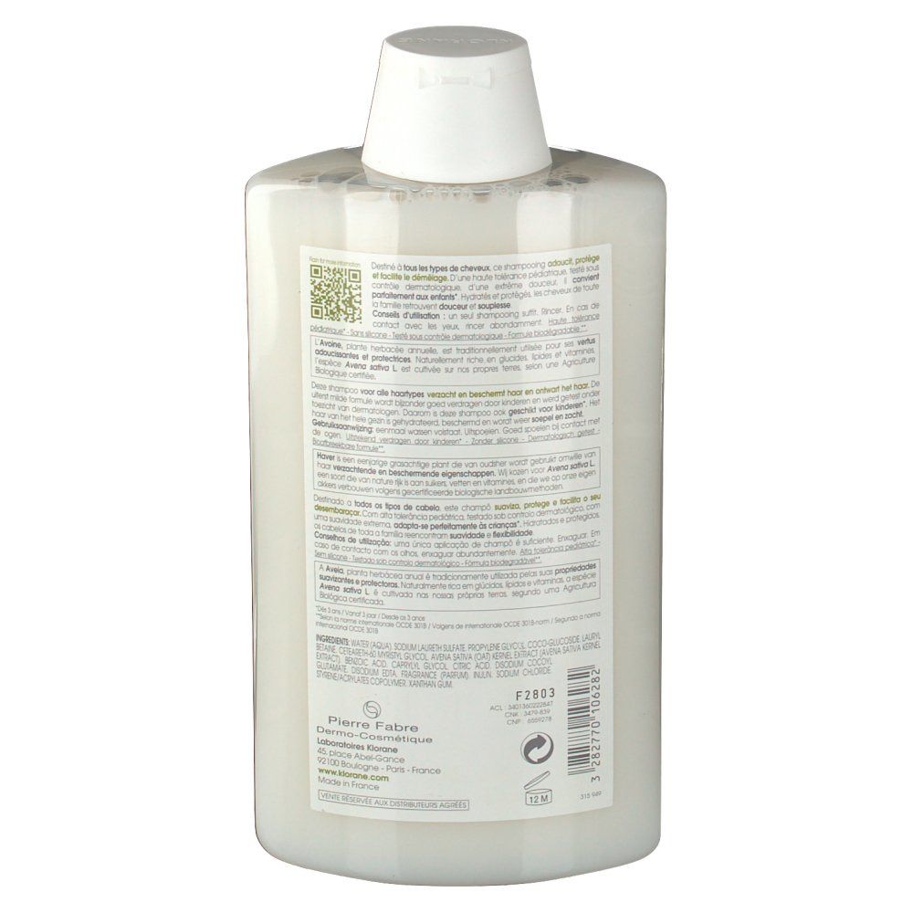 Klorane Extra-Doux Shampooing au Lait d'Avoine Nouvelle Formule