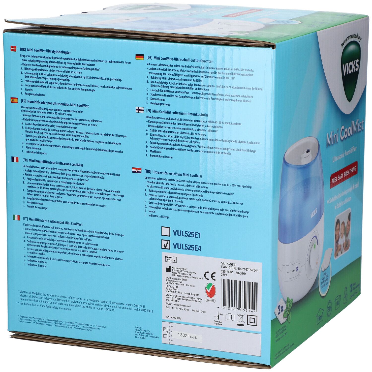 Vicks Humidificateur Mini Cool Mist VUL520E4