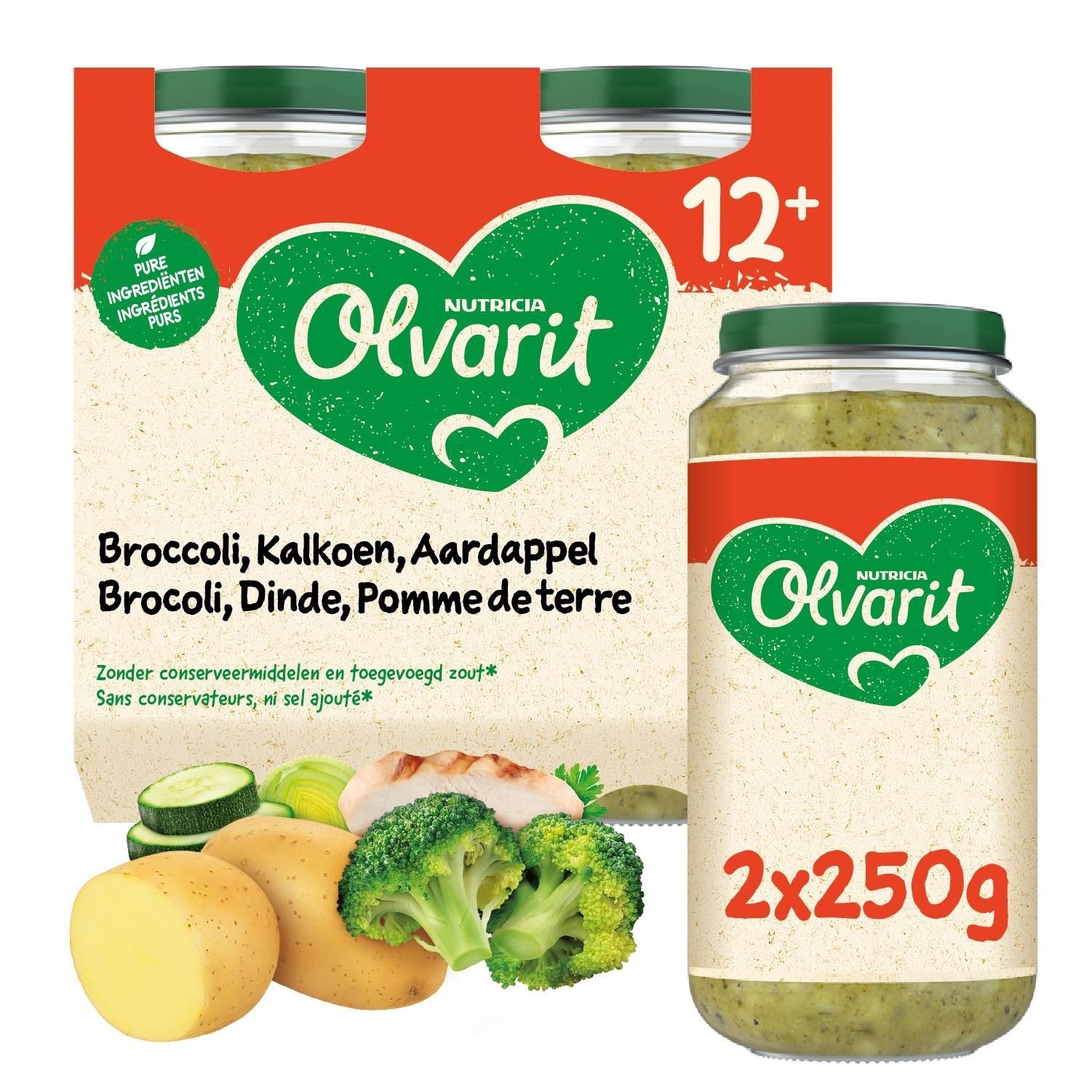 Olvarit | Petit Pot | Repas Bébé Dès 12 Mois | Brocoli Dinde Pommes de Terre