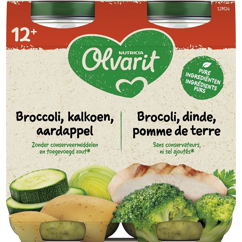 Olvarit | Petit Pot | Repas Bébé Dès 12 Mois | Brocoli Dinde Pommes de Terre