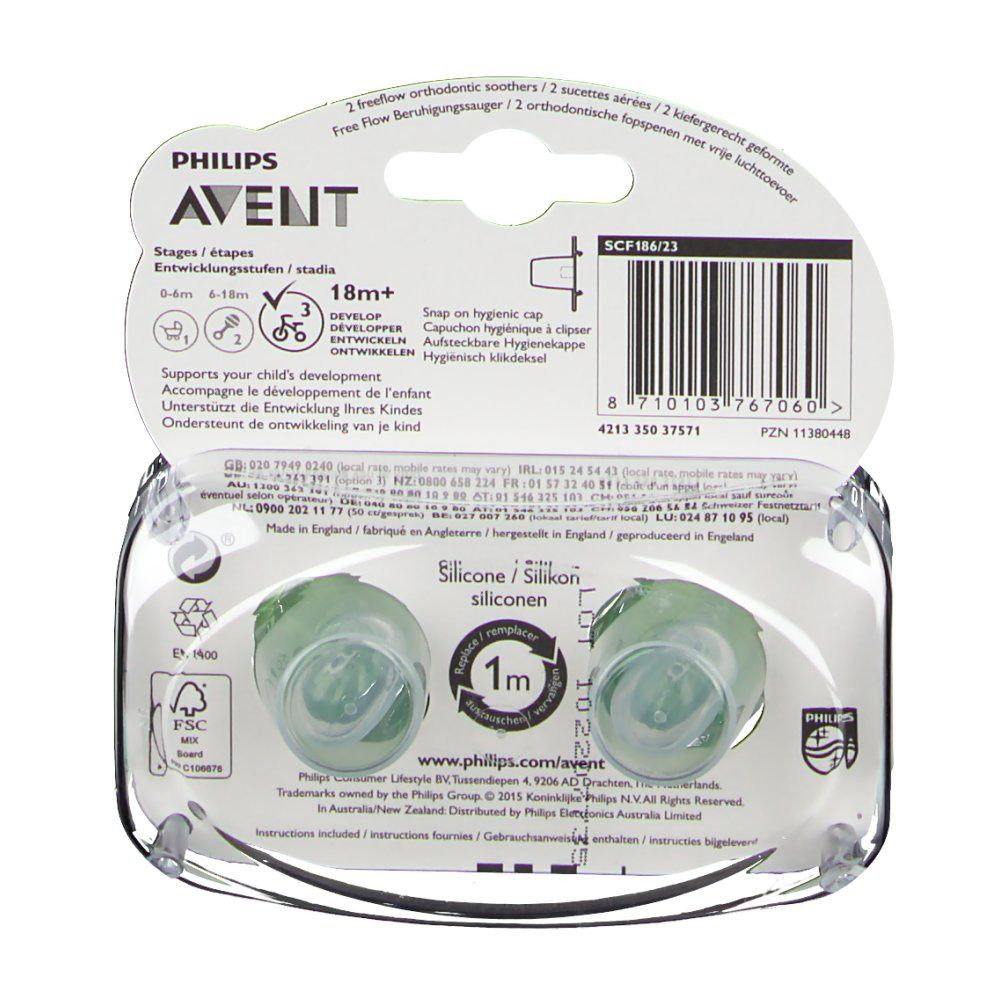 Avent Sucette Free Flow Animal 18 Moins+ SCF186/23